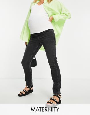 New Look Maternity clean mom jean in black - ASOS Price Checker