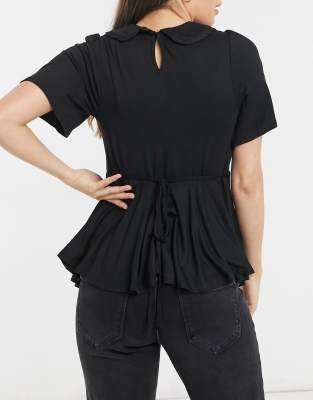 new look black peplum top