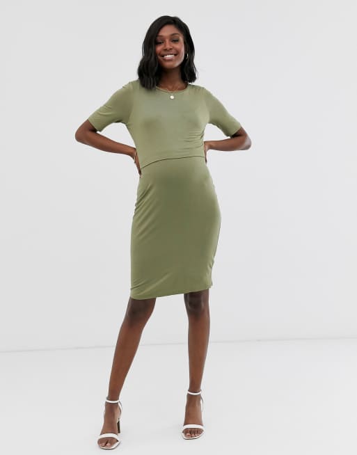 Double layer nursing outlet dress