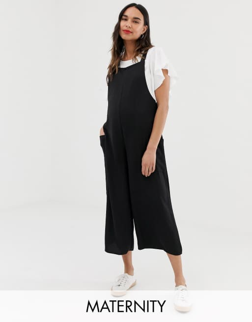 New Look Maternity dungaree jumpsuit in black