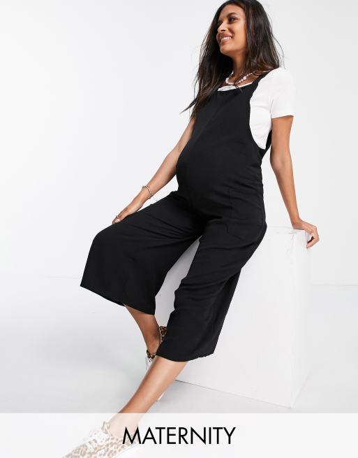 New Look Maternity dungaree jumpsuit in black | ASOS