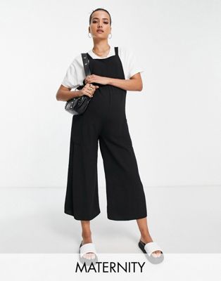 New Look Maternity dungaree jumpsuit in black