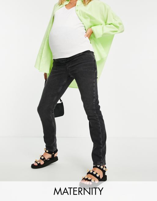 New Look Maternity - Effen mom jeans in zwart