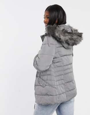 new look hooded faux fur jacket