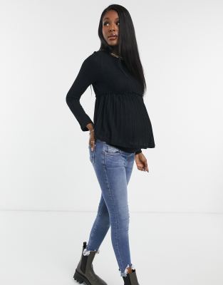 new look black peplum top