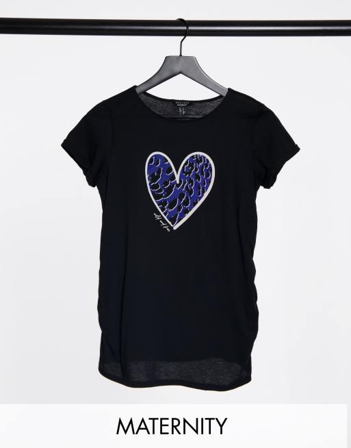 New Look Maternity Leopard Heart Motif Tee In Black Faoswalim - japanese adidas tracksuit roblox