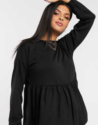 black peplum tee