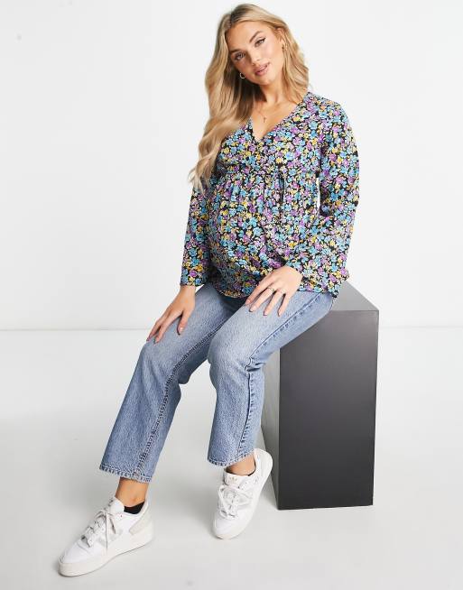 Maternity Long Sleeve Wrap Top