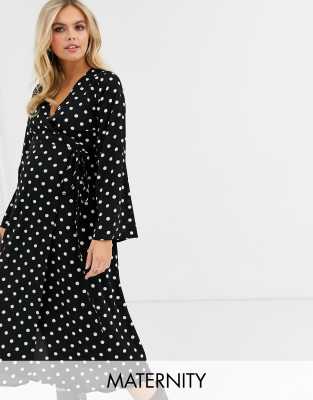 new look polka dot wrap dress