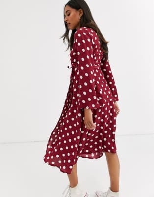 new look red polka dot dress