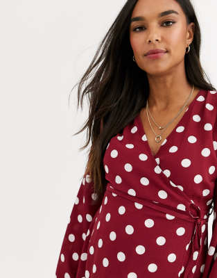 new look red polka dot dress