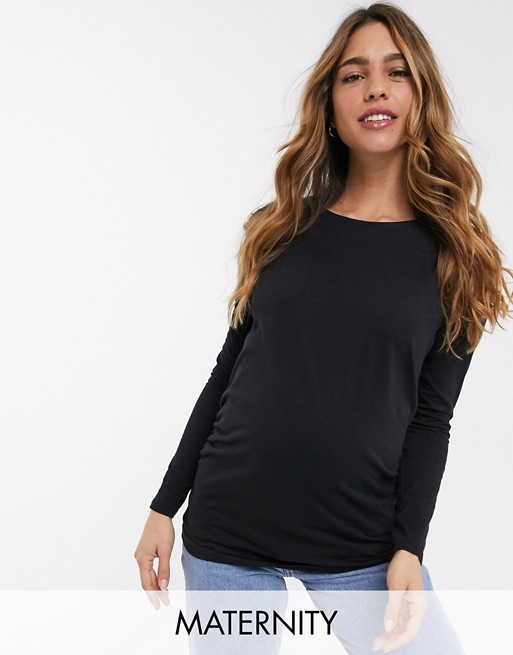 New Look Maternity long sleeved t-shirt in black
