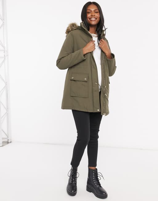 New look hot sale green parka