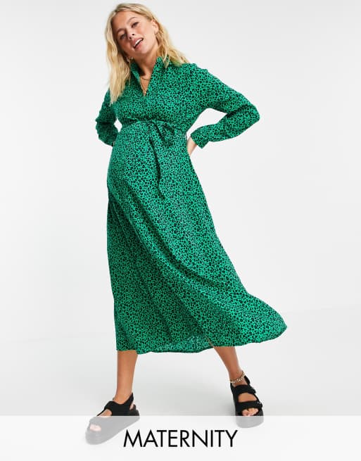 Green leopard outlet print dress asos