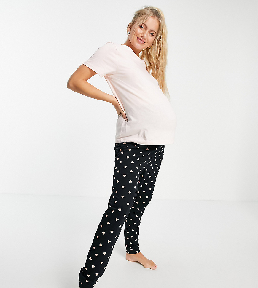 New Look Maternity mama & mini slogan sweatpants pajama set in pink
