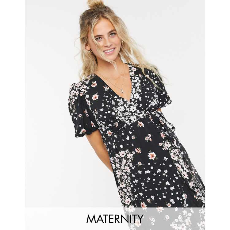 Maternity Midi Wrap Dress