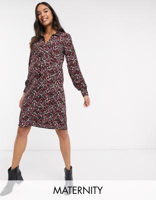 new look floral shirt dress