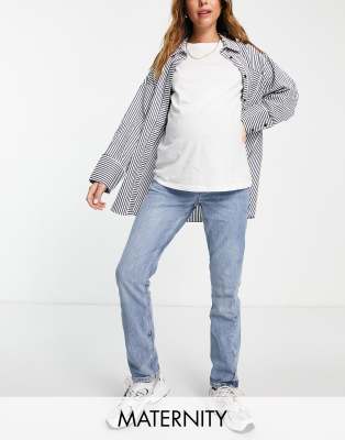New Look Maternity Mom Jeans In Mittelblauer Waschung Umstandsmode Ccytem Morelos