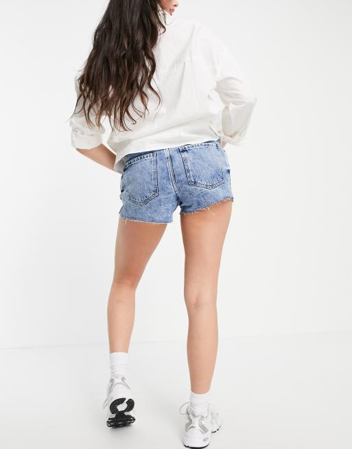 New Look Maternity – Niebieskie jeansowe szorty z pasem pod brzuch, 2 z 4