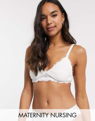 Maternity Cream Lace Non Padded Nursing Bra