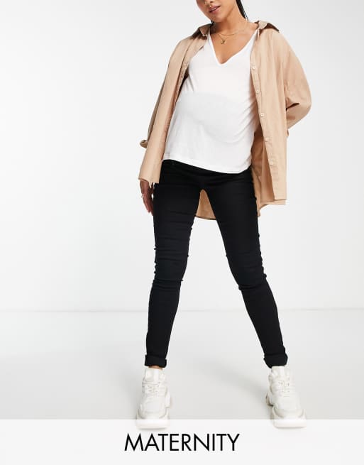 New Look Maternity over bump lift and shape jeggings in black ASOS