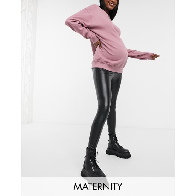 Maternity Faux Leather Over Bump Leggings