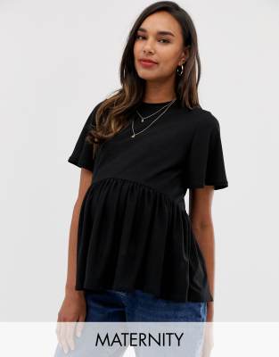 black peplum tee