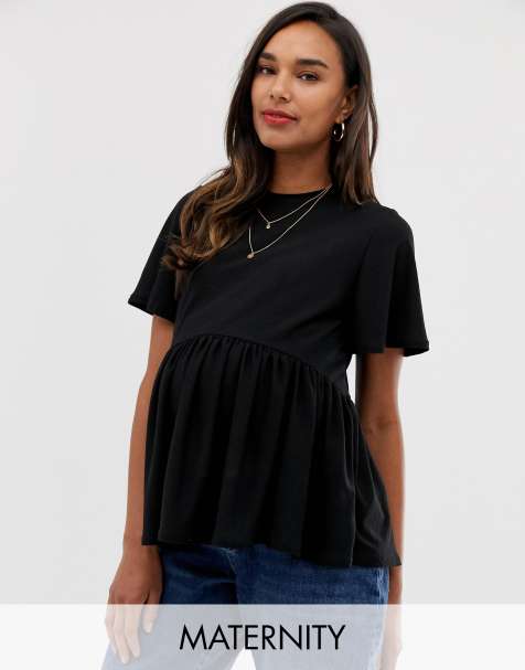 New Look Maternity peplum tee in black