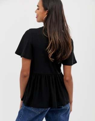 black peplum tee