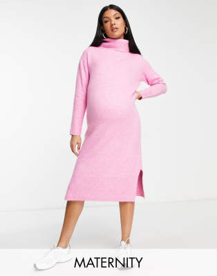 Maternity Roll New Look Maternity Jumper Dress Maternity Sweater Dress Long  Sleeve Crew Neck A-Line