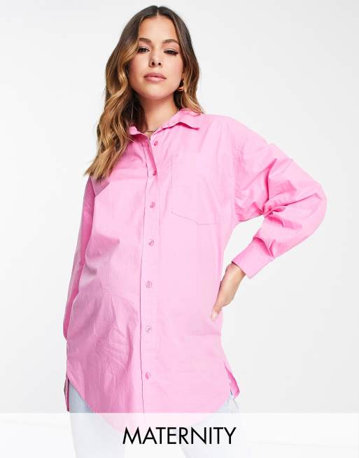 New Look Maternity – Różowa koszula popelinowa