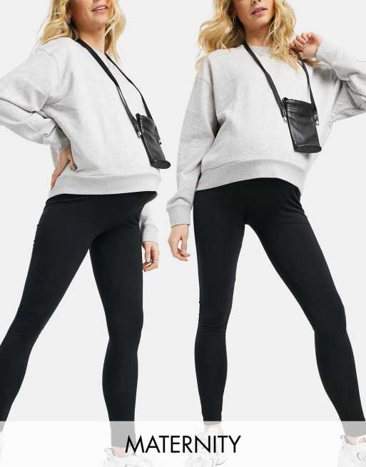 New Look Maternity - Set van 2  leggings in zwart