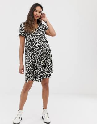 new look maternity leopard print dress