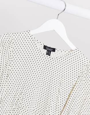 black and white polka dot dress new look