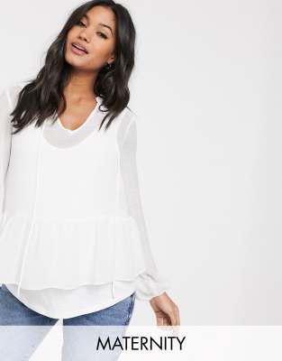 new look white peplum top