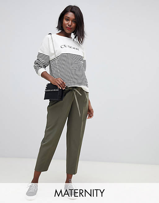 Tapered Grey Maternity Trousers