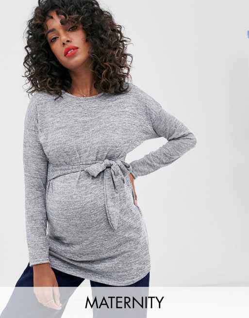 New Look Maternity - Tuniek met riem in grijs