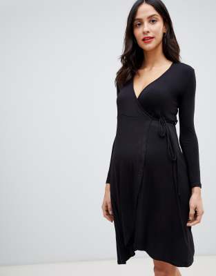 new look black maternity dress