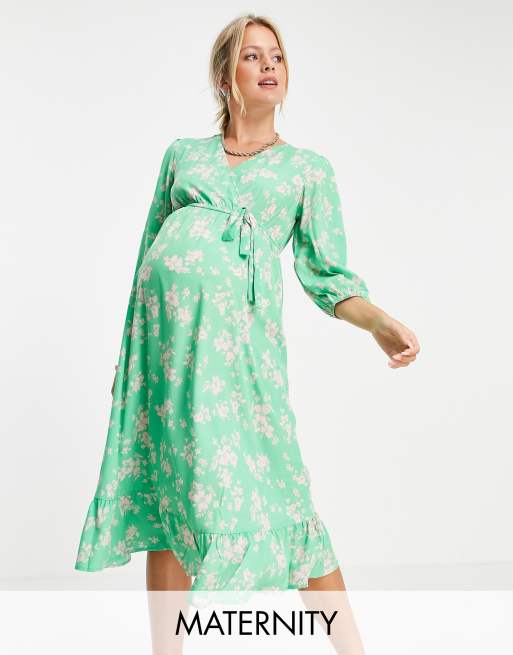 New look green cheap maternity dress