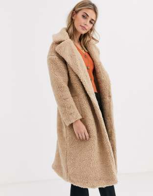 asos design teddy coat