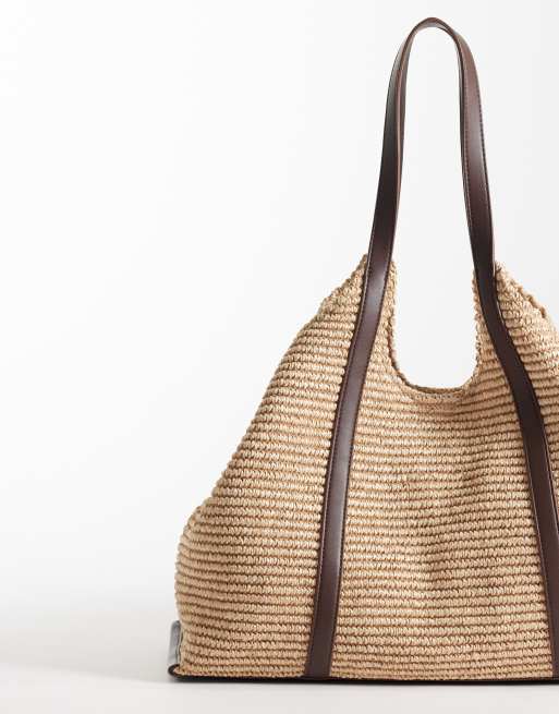 New Look - Maxi borsa intrecciata color pietra, 4 di 4