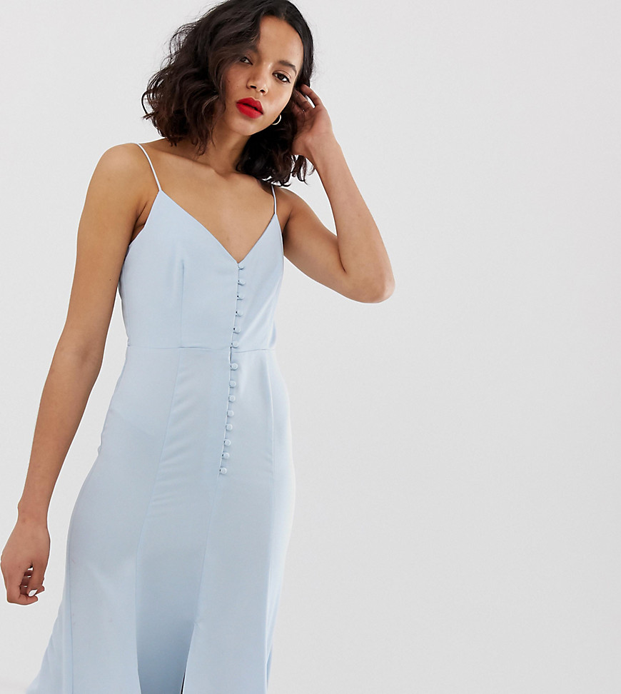 New Look - Maxi-jurk met knoopjes in lichtblauw-Zilver