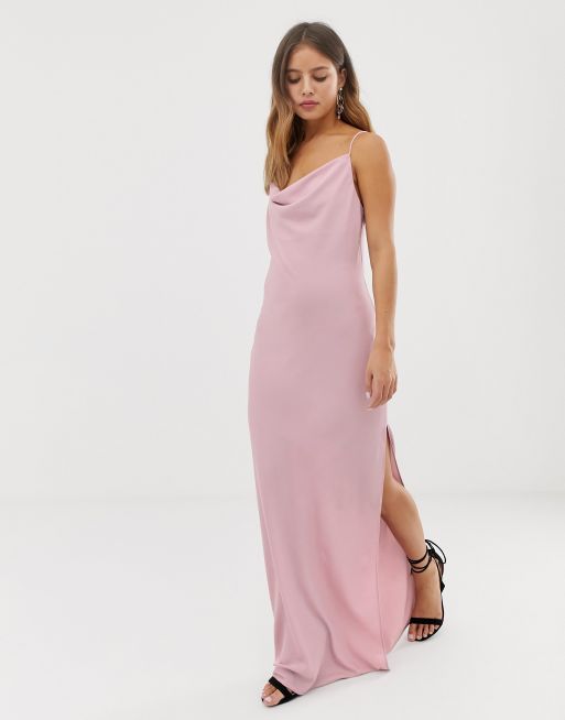 New Look – Maxikleid in Flieder mit Wasserfallausschnitt