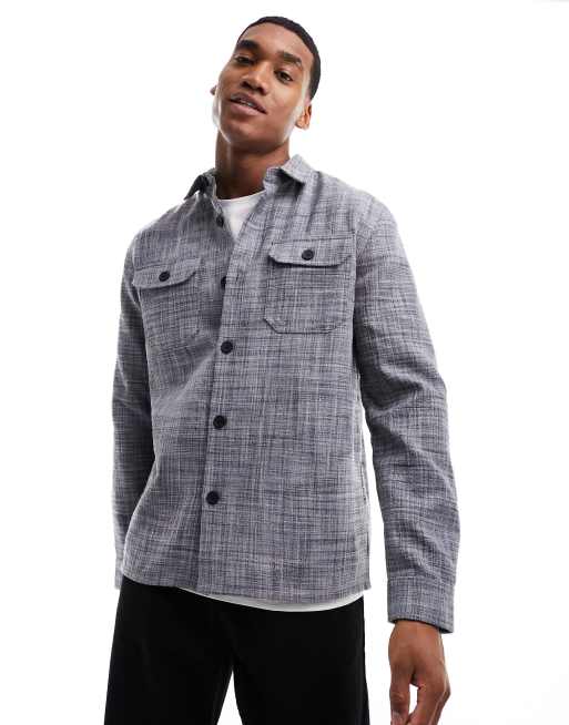 New Look – Mellangrå overshirt med textur