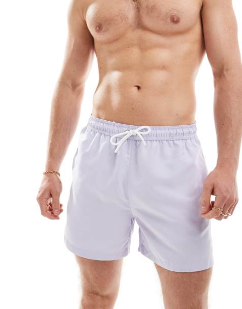 New Look - Mellemlange basis-badeshorts i lyslilla - view 1