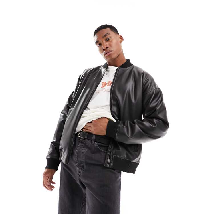 New Look melton bomber jacket in black