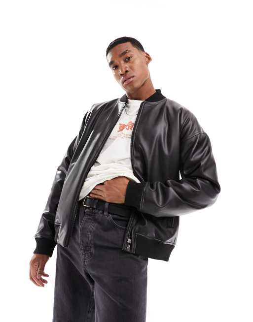 New Look melton bomber jacket in black | ASOS