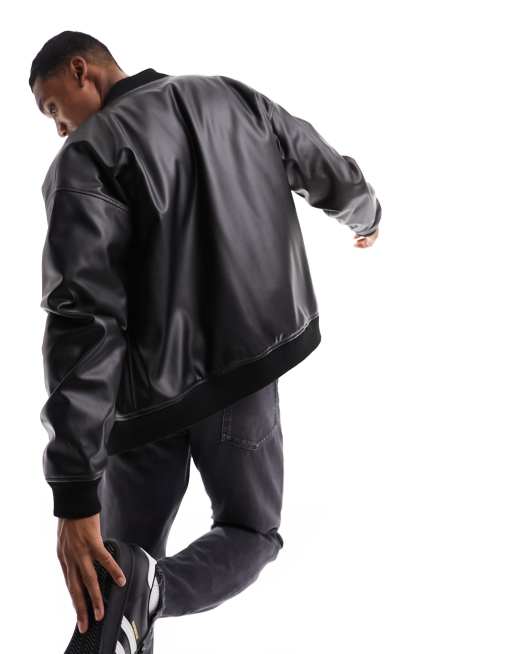 New Look melton bomber jacket in black