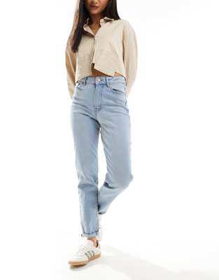 New Look - Merlot - Mom-Jeans in Hellblau