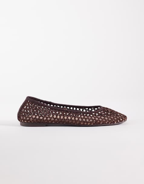 New Look mesh ballet flats in brown - view 1